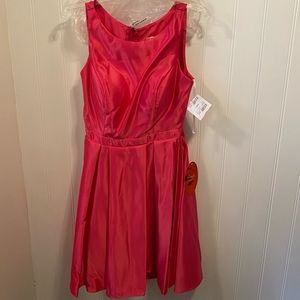 Hot pink cocktail dress, open back, size m